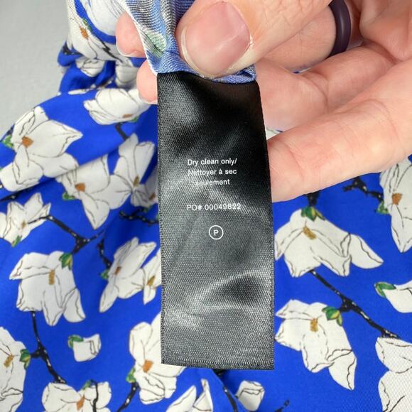 Rag & Bone Blue Floral Print Silk Collared Button Down Shirt Dress - Picture 13 of 13